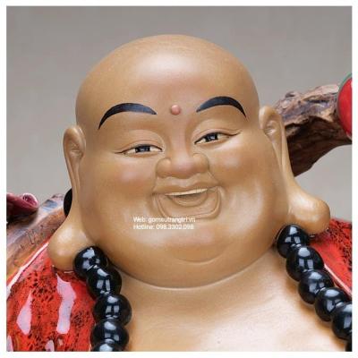 TƯỢNG PHẬT DI LẶC CẦM QUẠT GÁNH TIỀN VÀNG
